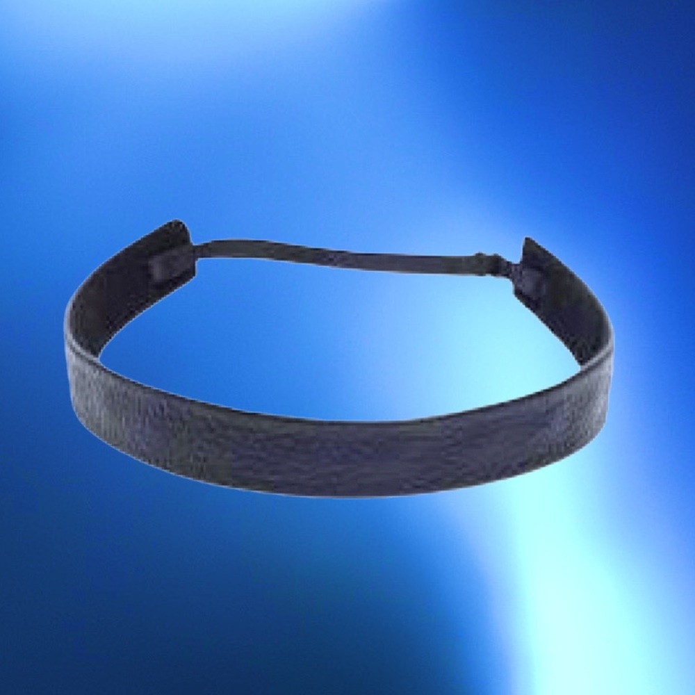 BLACK LEATHER PEBBLED HEADBAND NWT - Picture 2 of 7